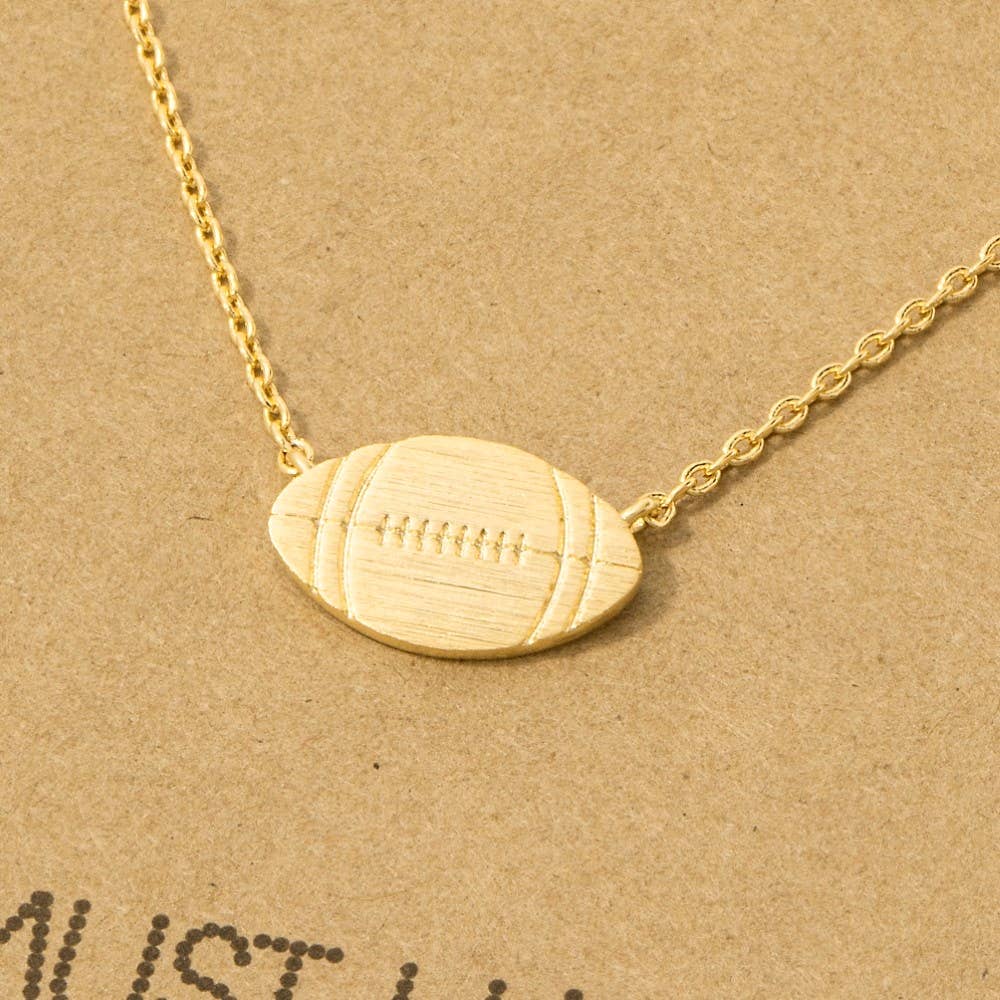 Dainty Football Pendant Necklace