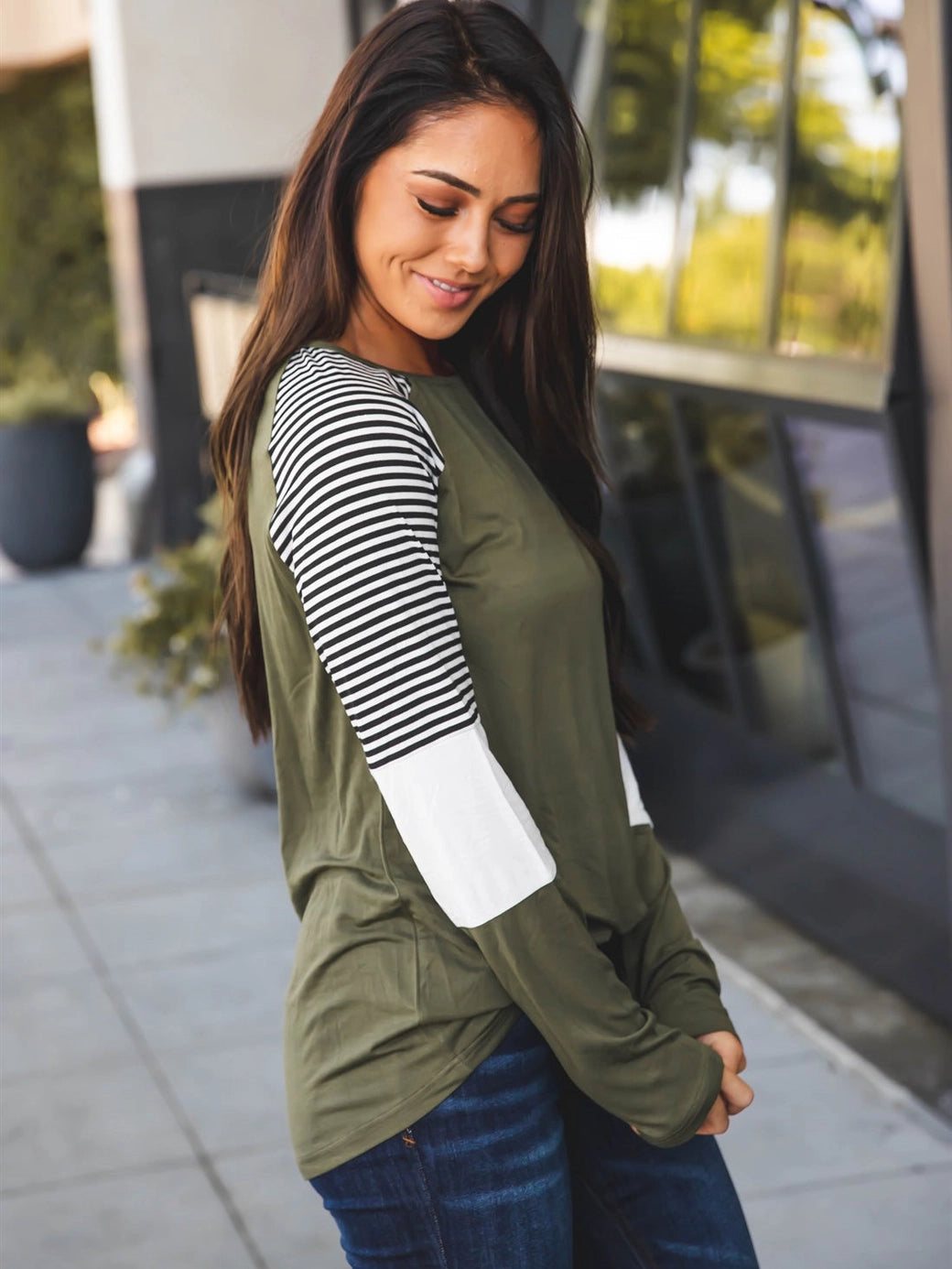 Striped Sleeve Christy Top