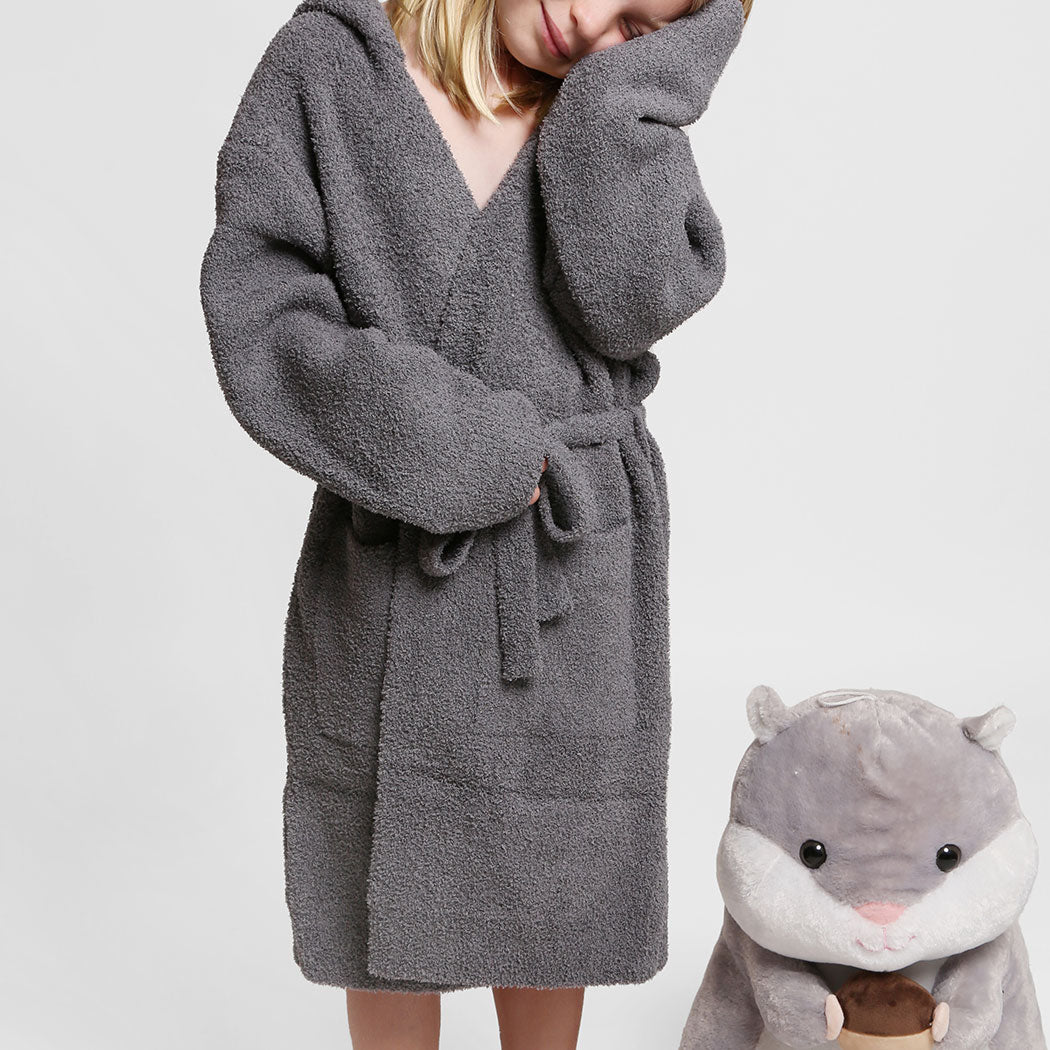 PREORDER: Children's Solid Luxury Soft Hooded Robe W Pocket