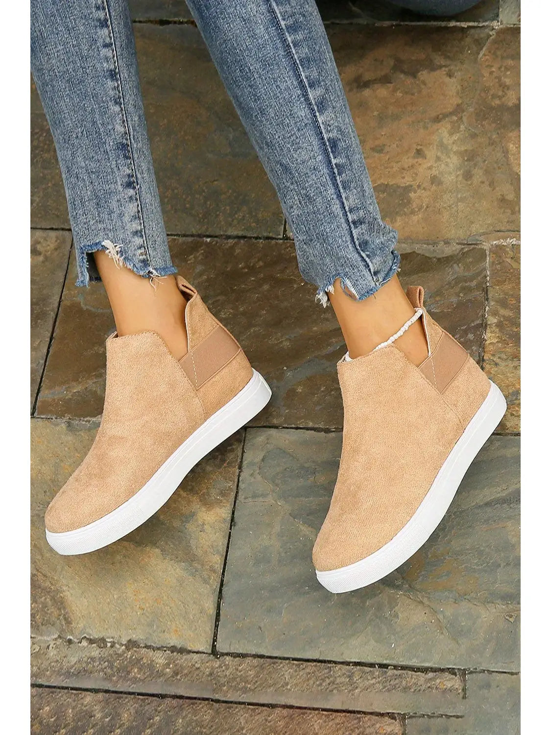 PREORDER: Camel High Top Slip-On Casual Sneakers