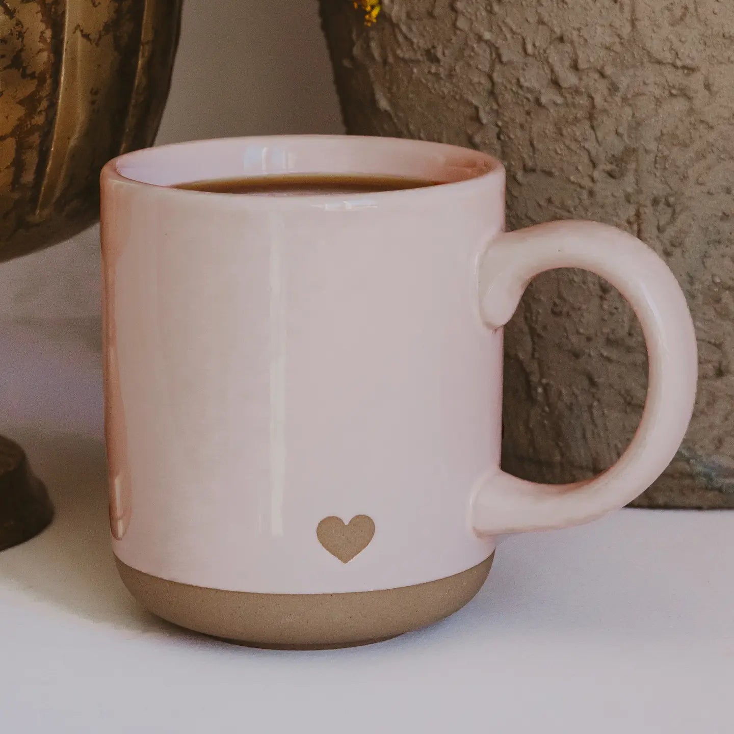 PREORDER: Heart Pink Stoneware Coffee Mug - Valentine's Day Gift