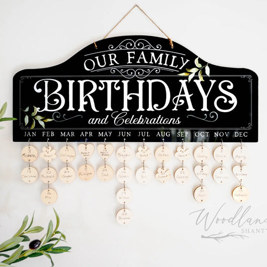 PREORDER: Family Birthday Calendar Board
