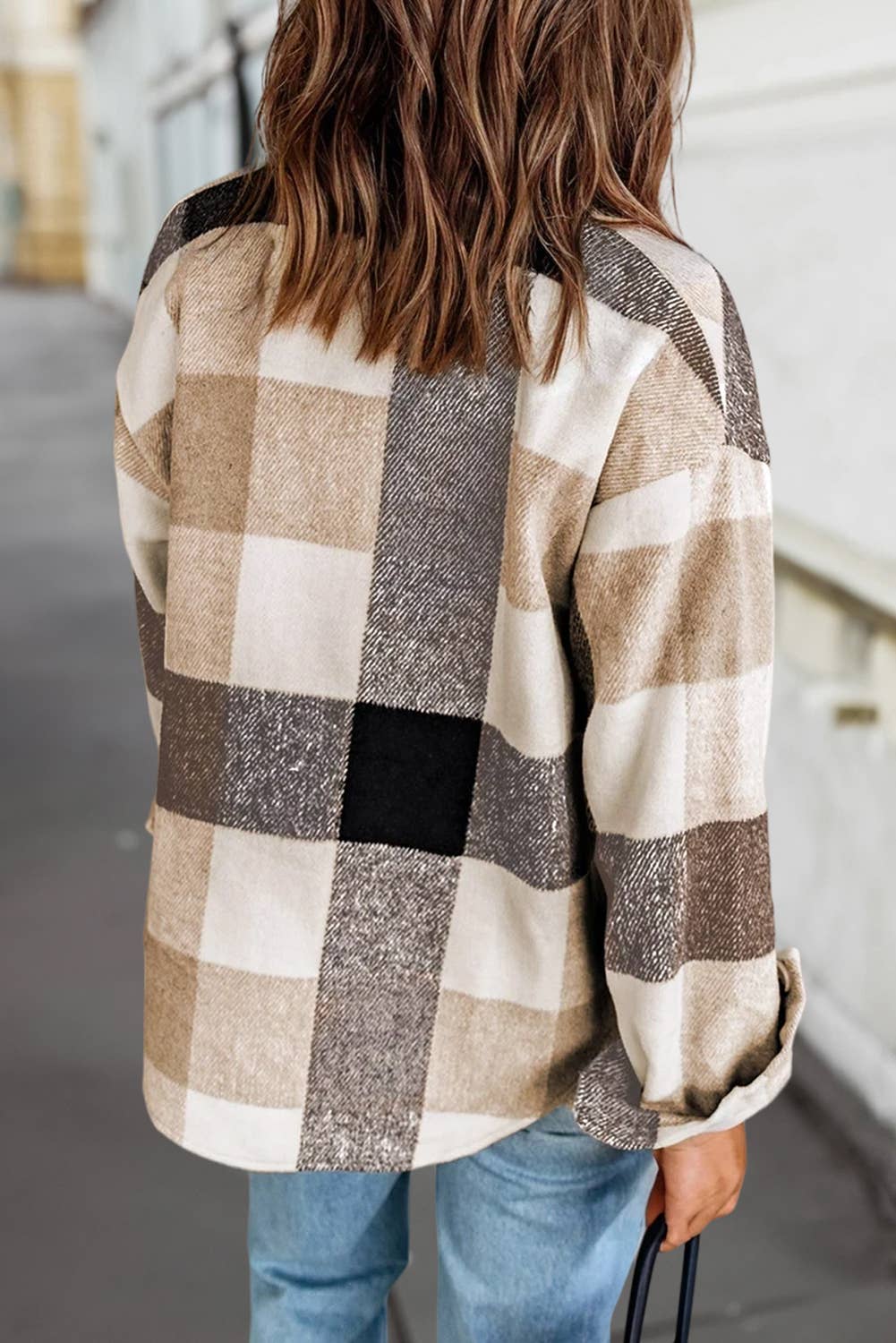 Plaid Color Block Long Sleeve Jacket | S-XL