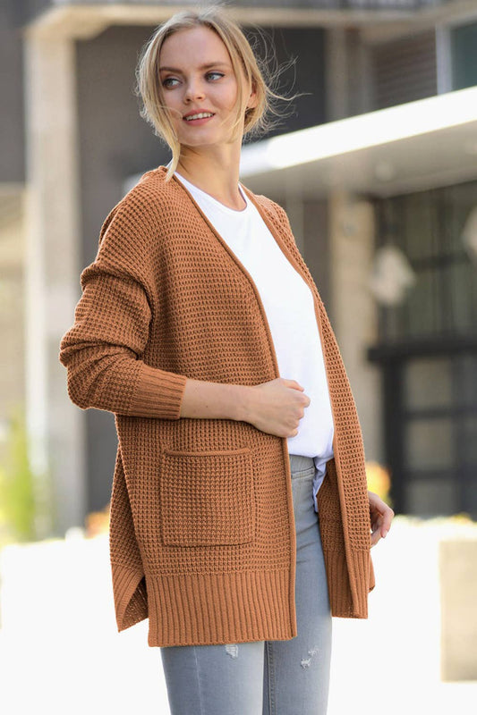 Waffle Sweater Cardigan Zenana