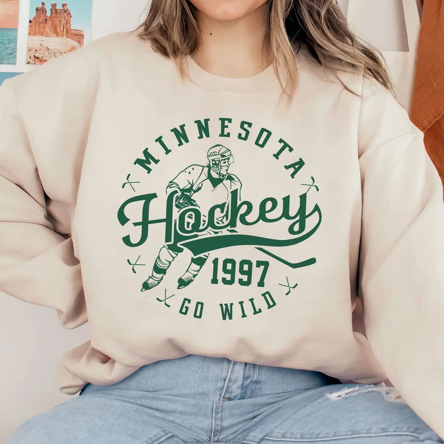 PREORDER: Retro Minnesota Wild Hockey Fan Sweatshirt