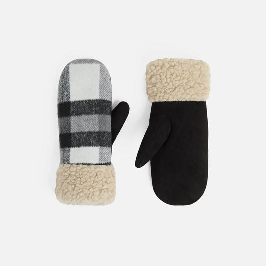 PREORDER: Sherpa Cuff Plaid Mitten