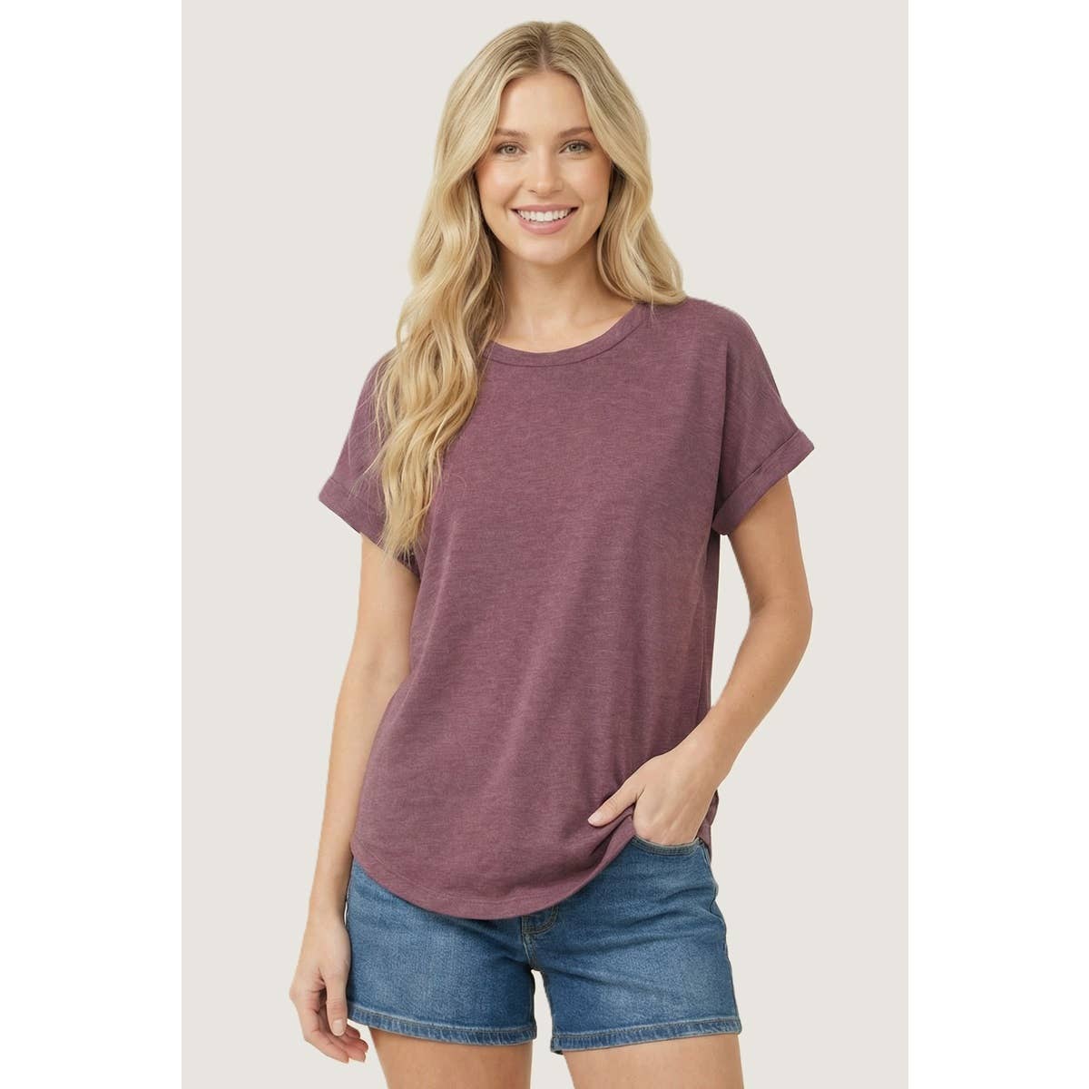 ROLL UP SHORT SLEEVE TOP