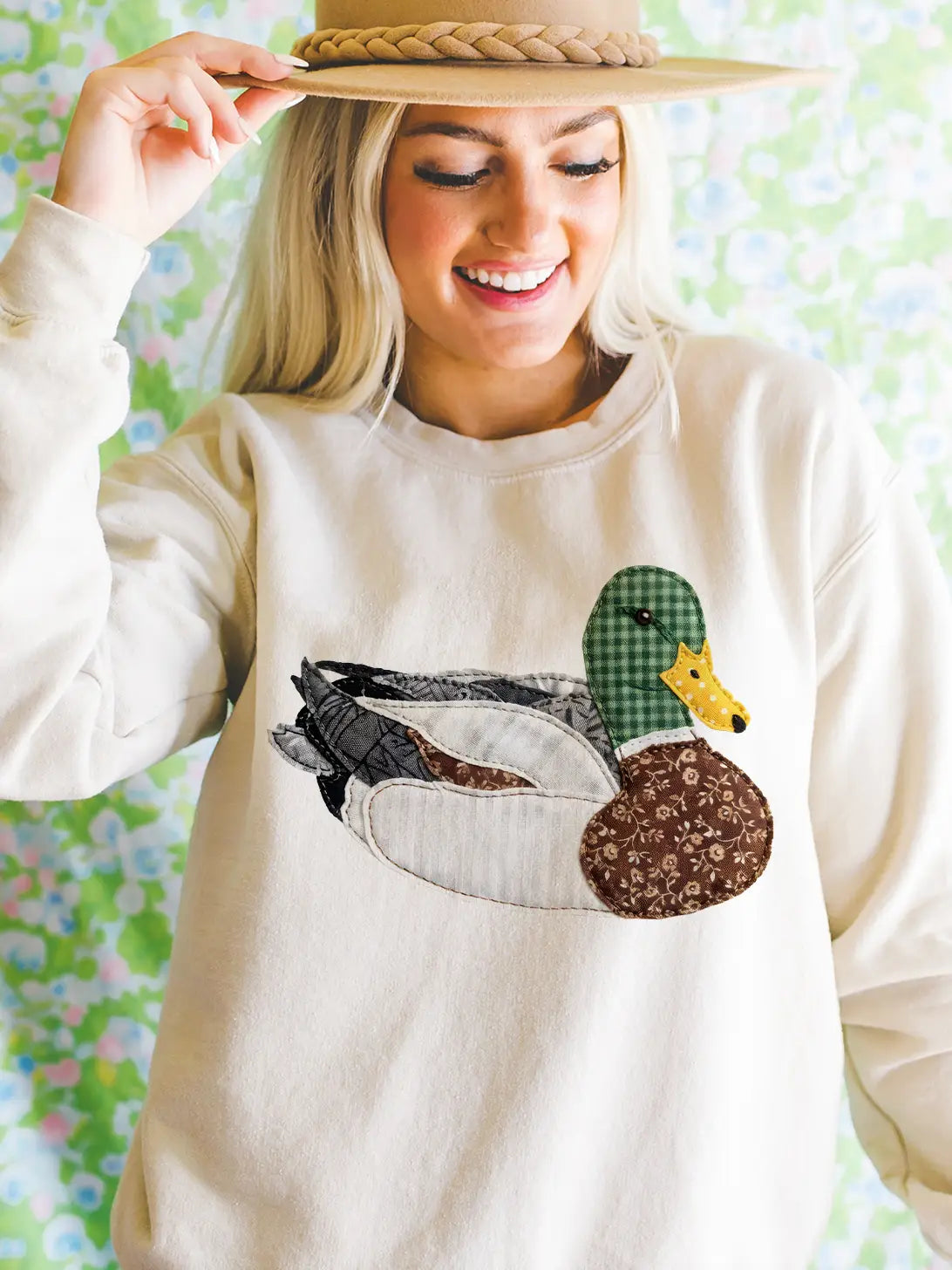 PREORDER: Grannys Faux Patchwork Mallard - Cream - Sweatshirts & T-Shirts