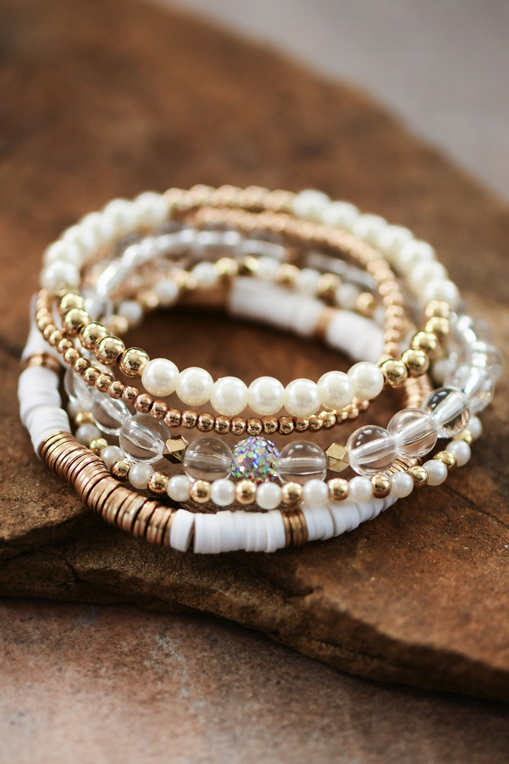 Mixed Bead Stacking Stretch Bracelet Set