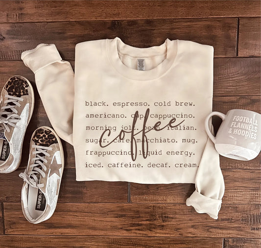 PREORDER: Coffee Words Sweatshirt