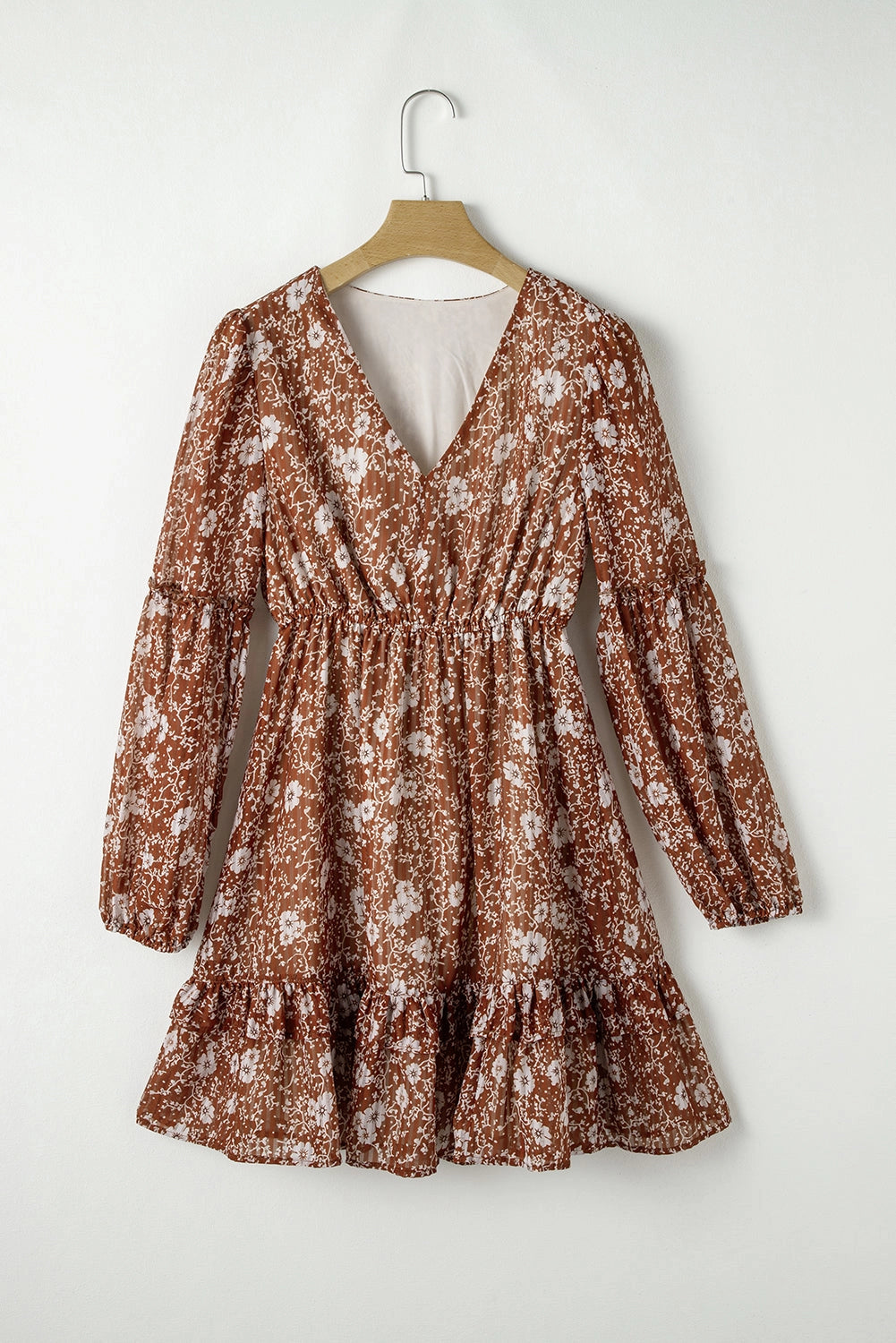 PREORDER: Ashley Boho Floral Puff Sleeve Mini Dress