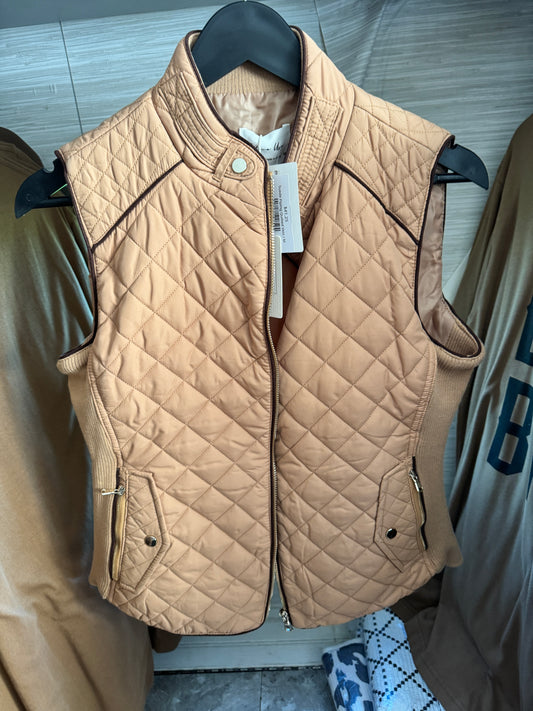 Suede Piping Quilted Vest