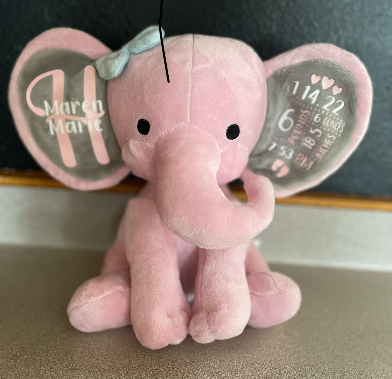 Personalized Birth Stat Elephant