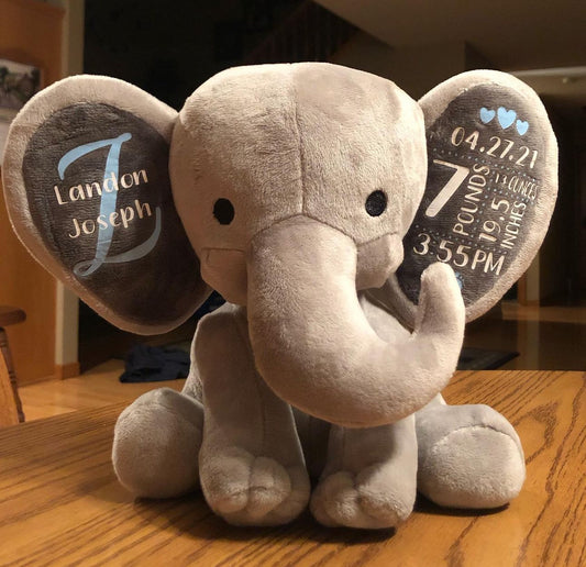 Personalized Birth Stat Elephant