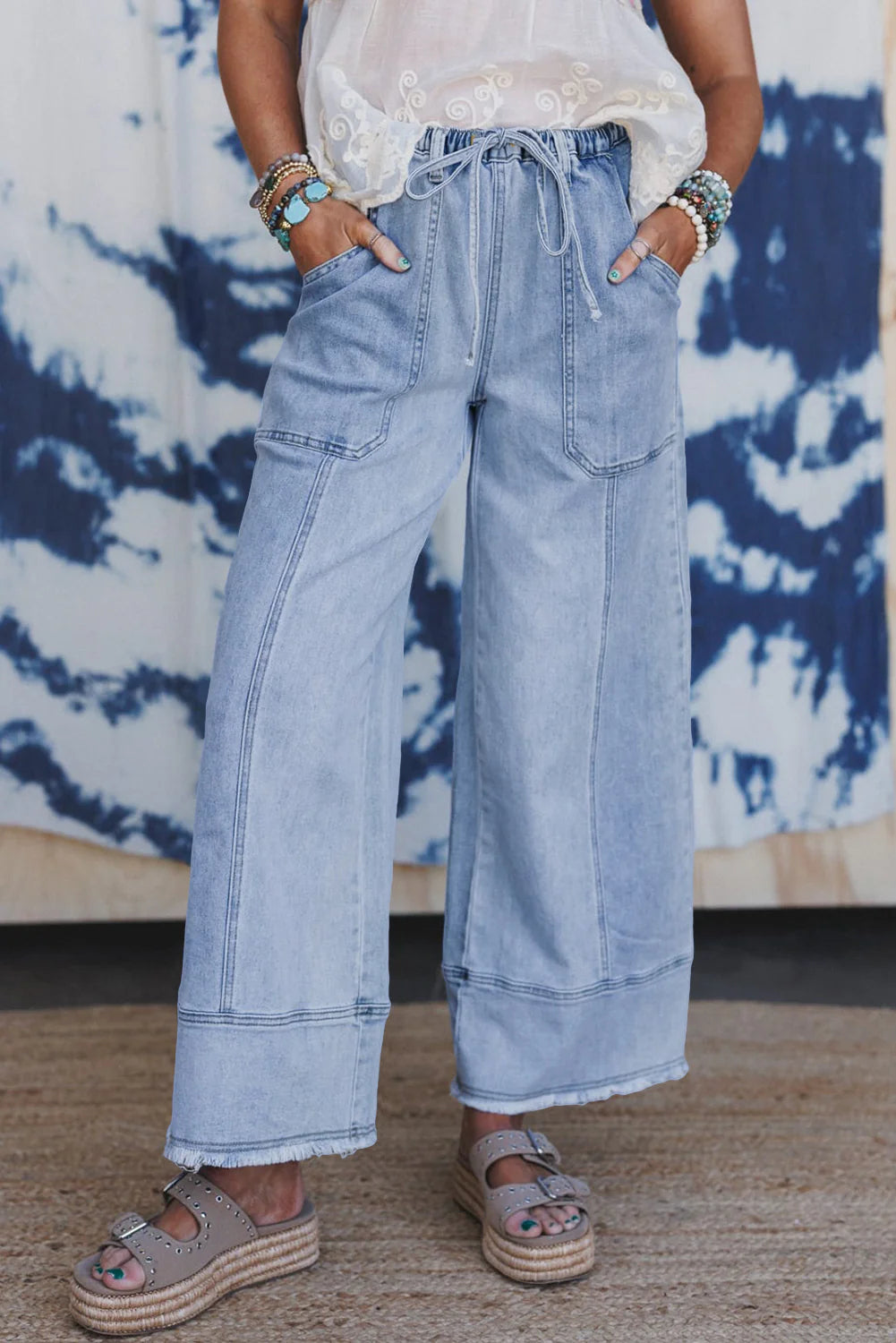 PREORDER: Seam Detail Raw Hem Pants