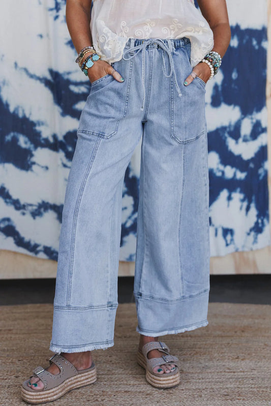 PREORDER: Seam Detail Raw Hem Pants