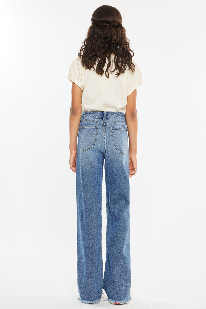 PREORDER: KanCan Youth High Rise Slim Wide Leg Jeans