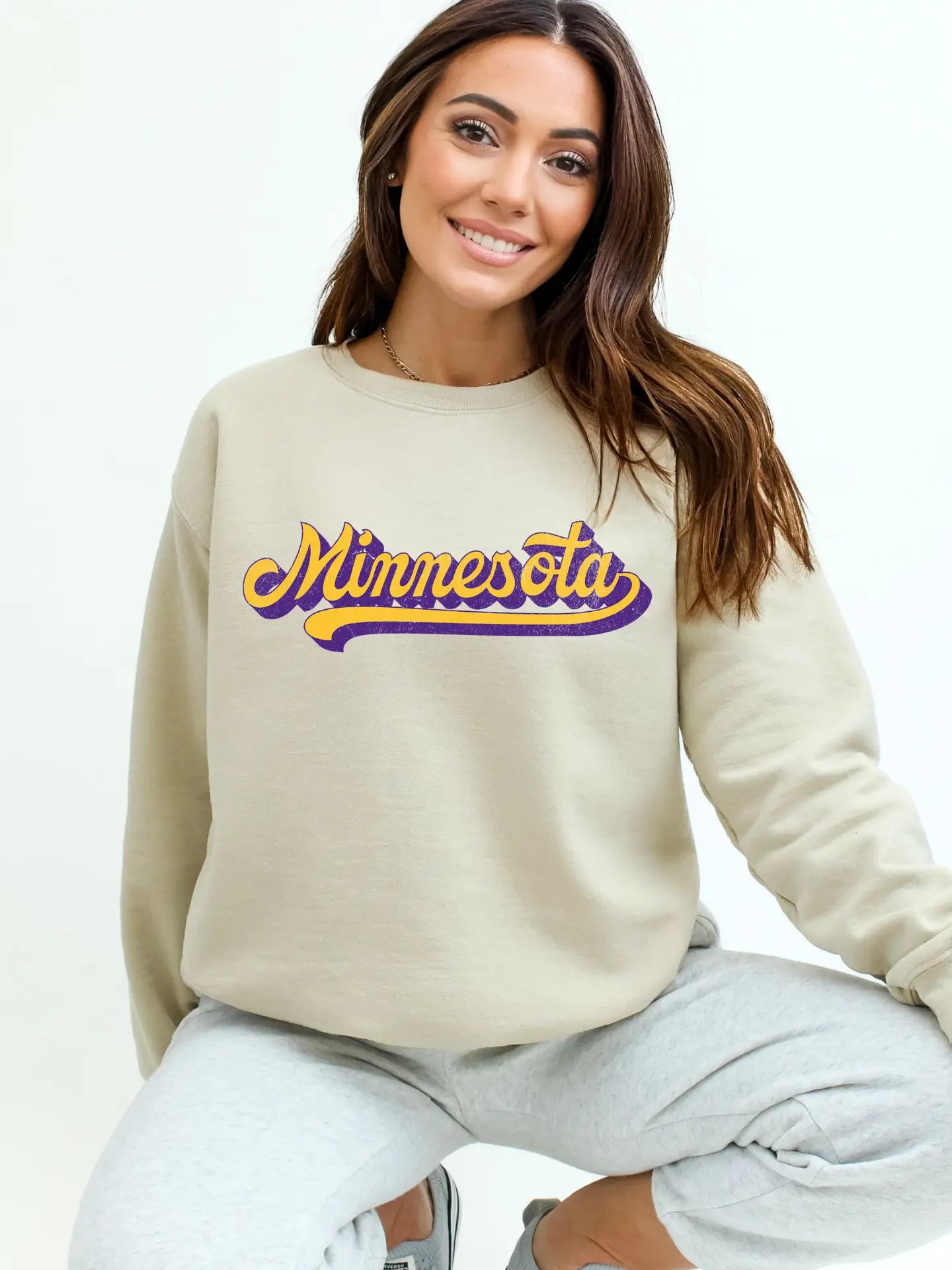 Retro Minnesota Vikings Crewneck Sweatshirt