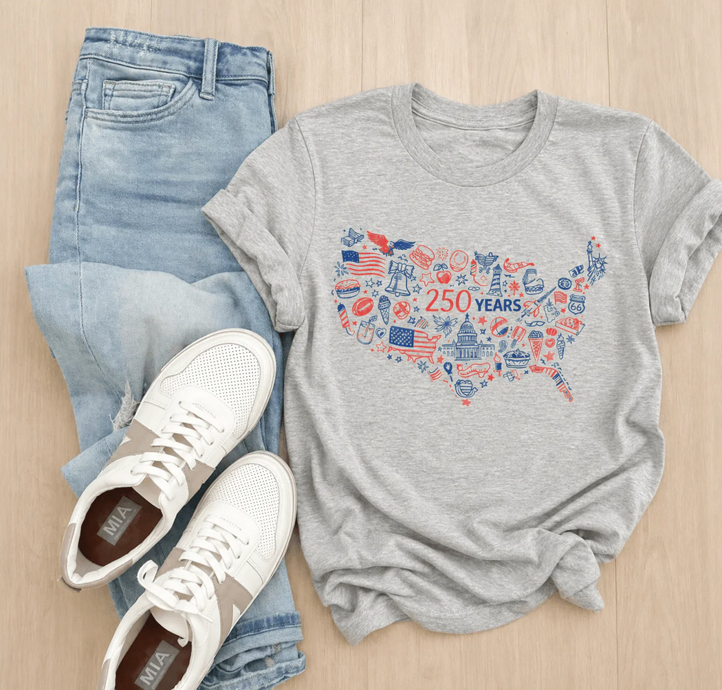PREORDER: USA map sketch heavyweight tee