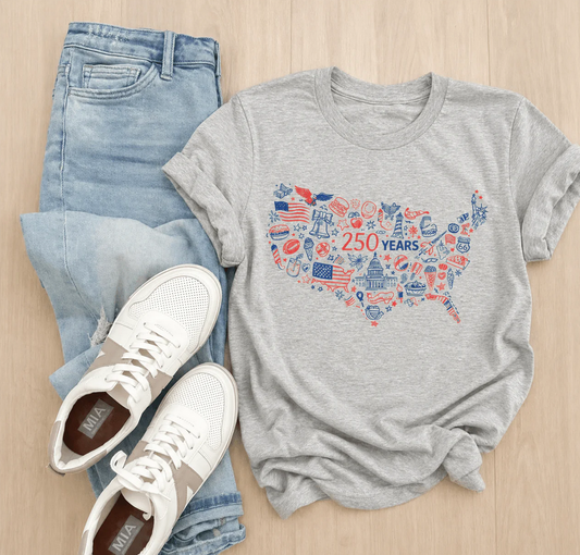 PREORDER: USA map sketch heavyweight tee