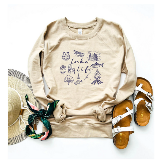 PREORDER: Whimsical lake collage sweatshirt