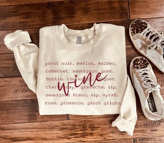 PREORDER: Wine Words Sweatshirt