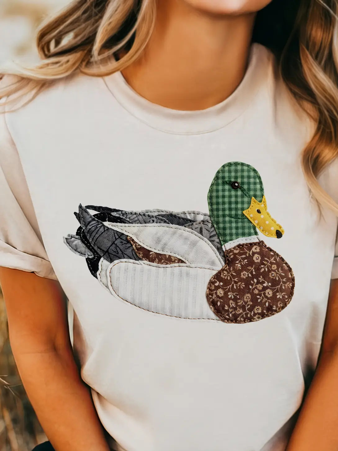 PREORDER: Grannys Faux Patchwork Mallard - Cream - Sweatshirts & T-Shirts