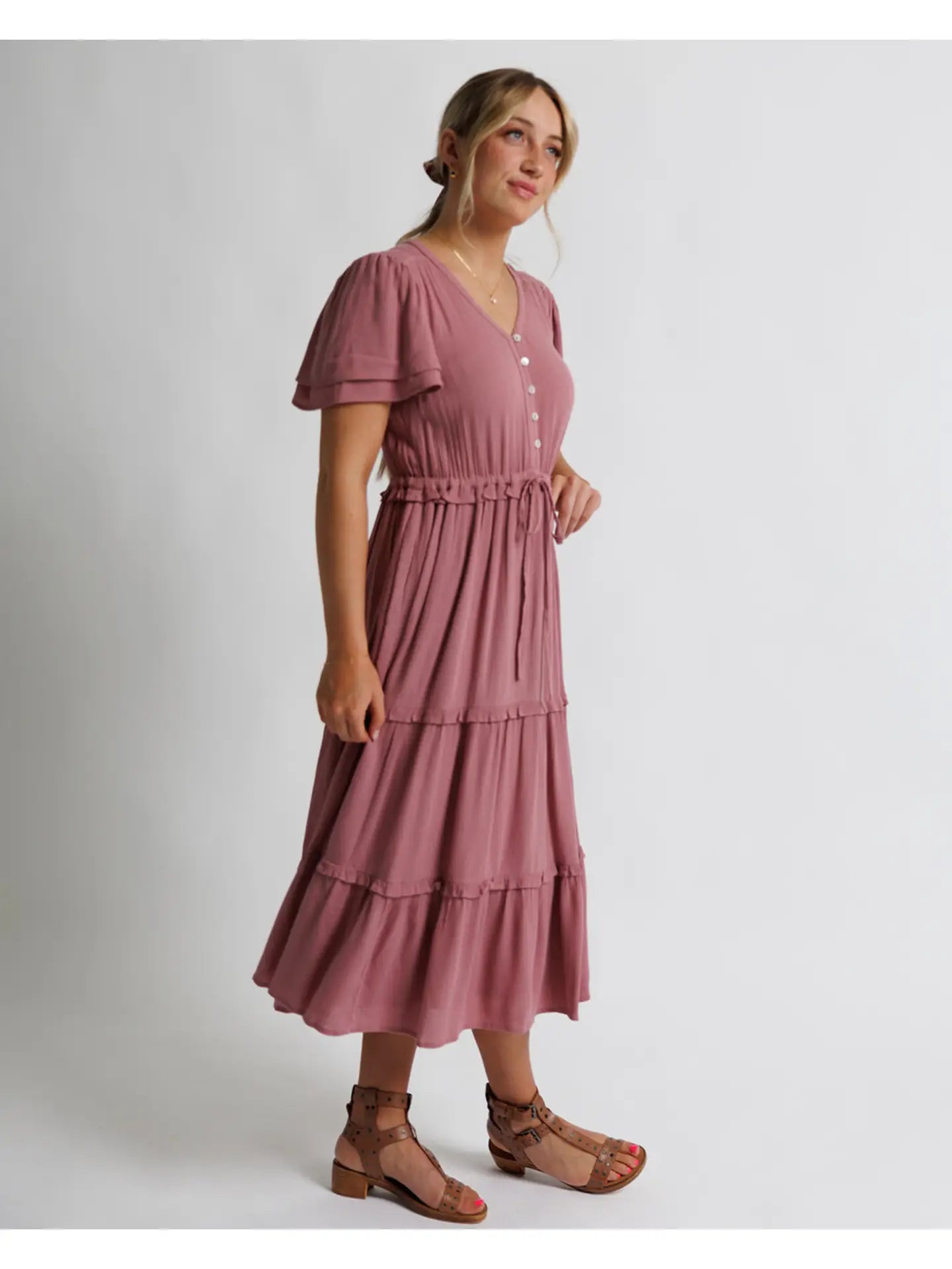 PREORDER: Misty Pink Short Sleeve Dress