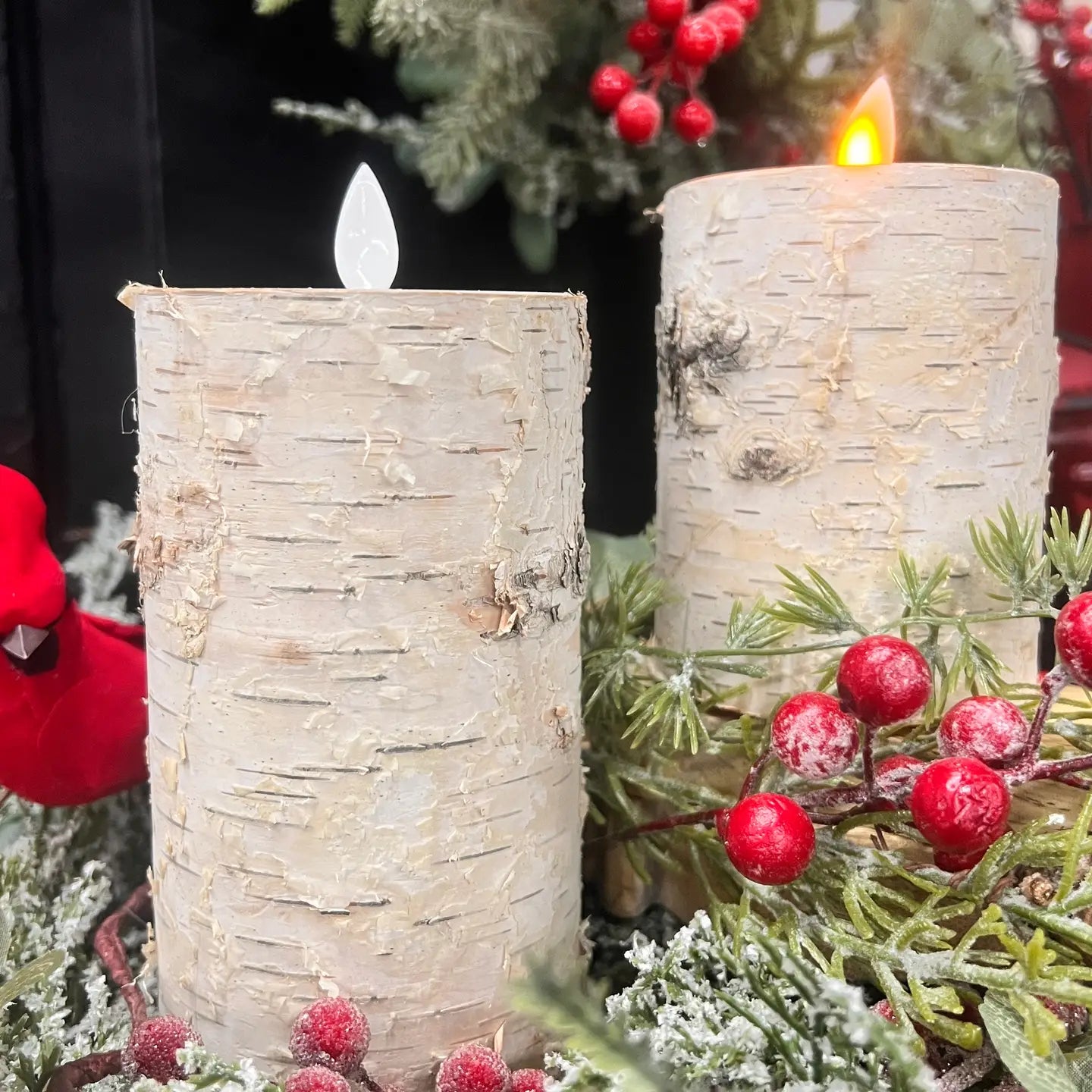 PREORDER: Realistic Birch Moving Flame Led Single Candle 3x4in or 3x6in