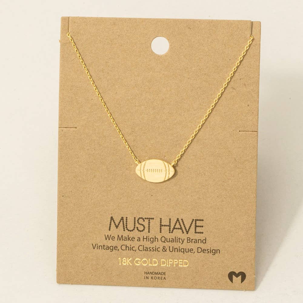 Dainty Football Pendant Necklace