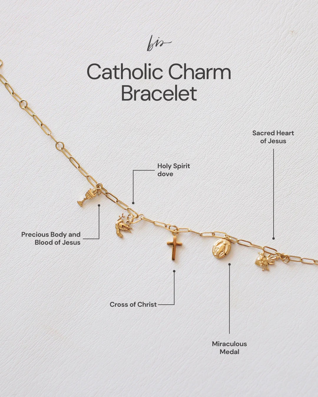 PREORDER: Catholic Gold Charm Bracelet or Necklace