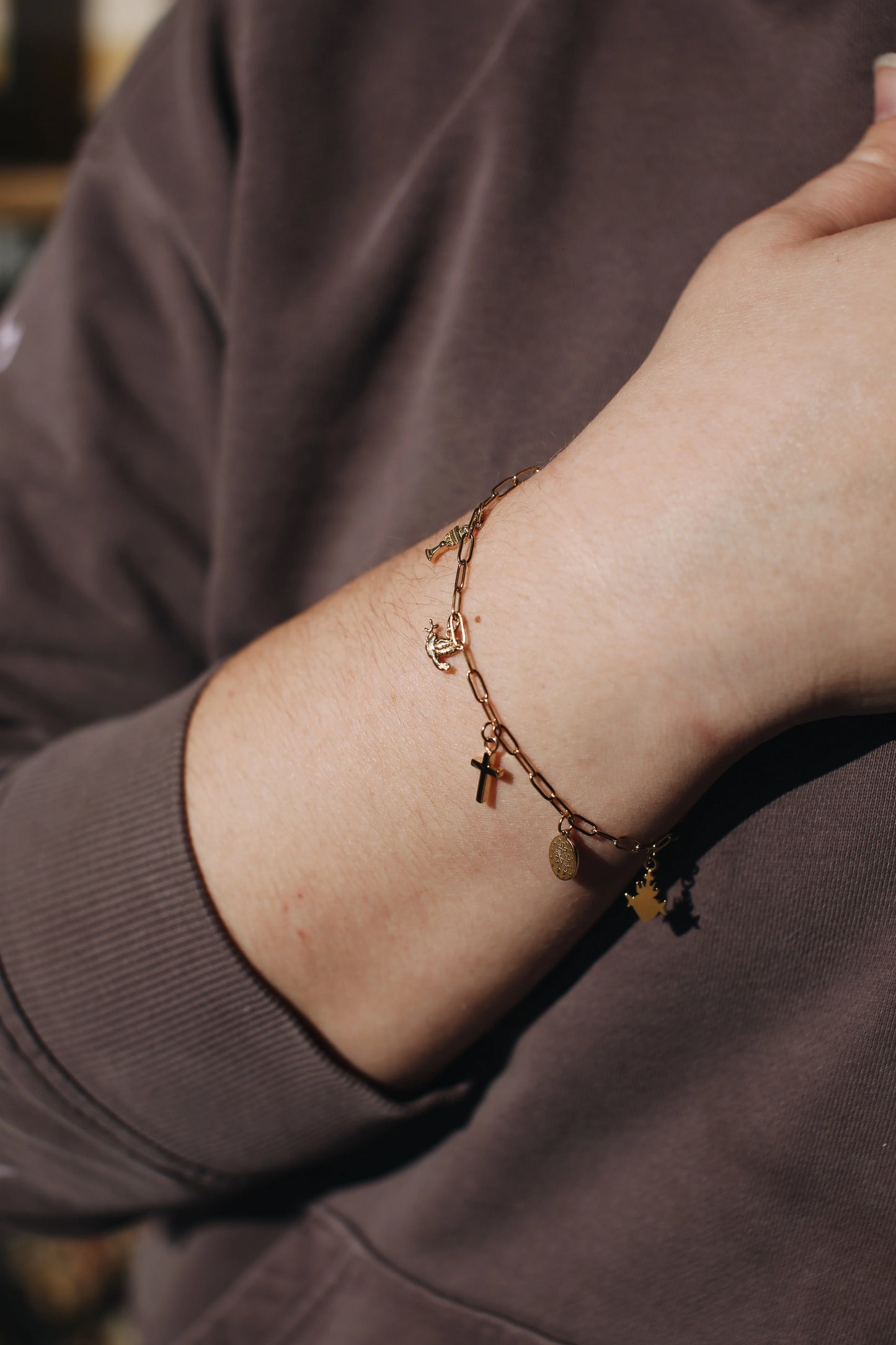 PREORDER: Catholic Gold Charm Bracelet or Necklace