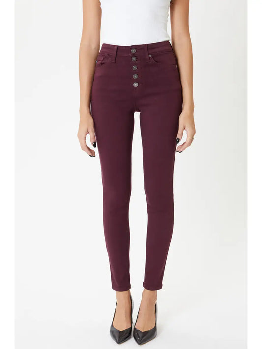 PREORDER: KanCan High rise burgundy super skinny