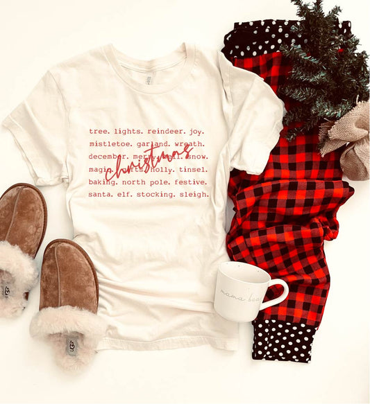 PREORDER: Christmas words tee