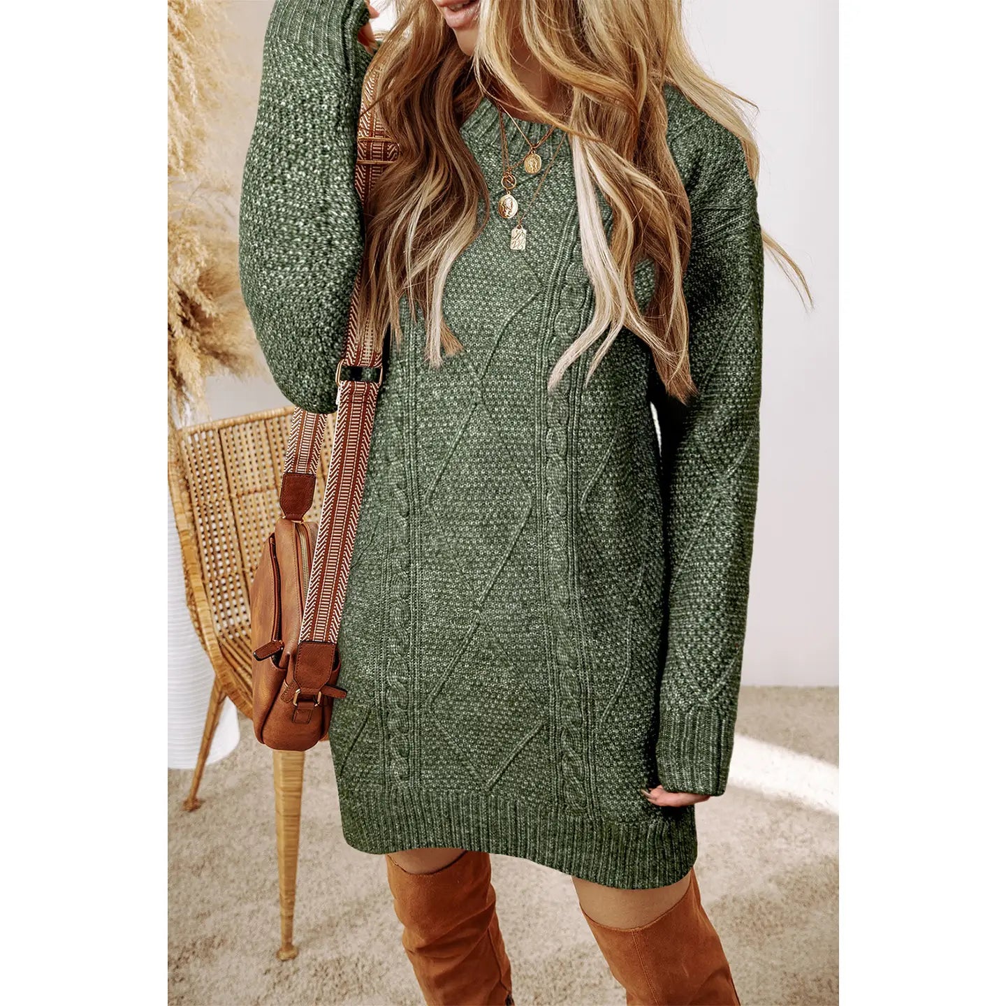 PREORDER: Cable Knit Sweater Dress