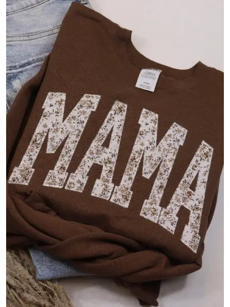 Brown Floral Mama Mother's Day Sweatshirt