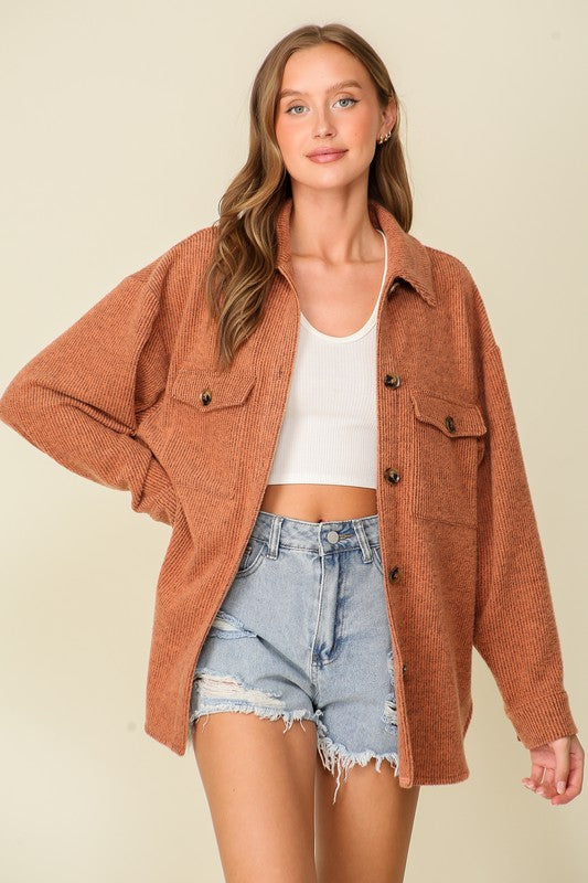 PREORDER: Brushed Waffle Knit Shacket