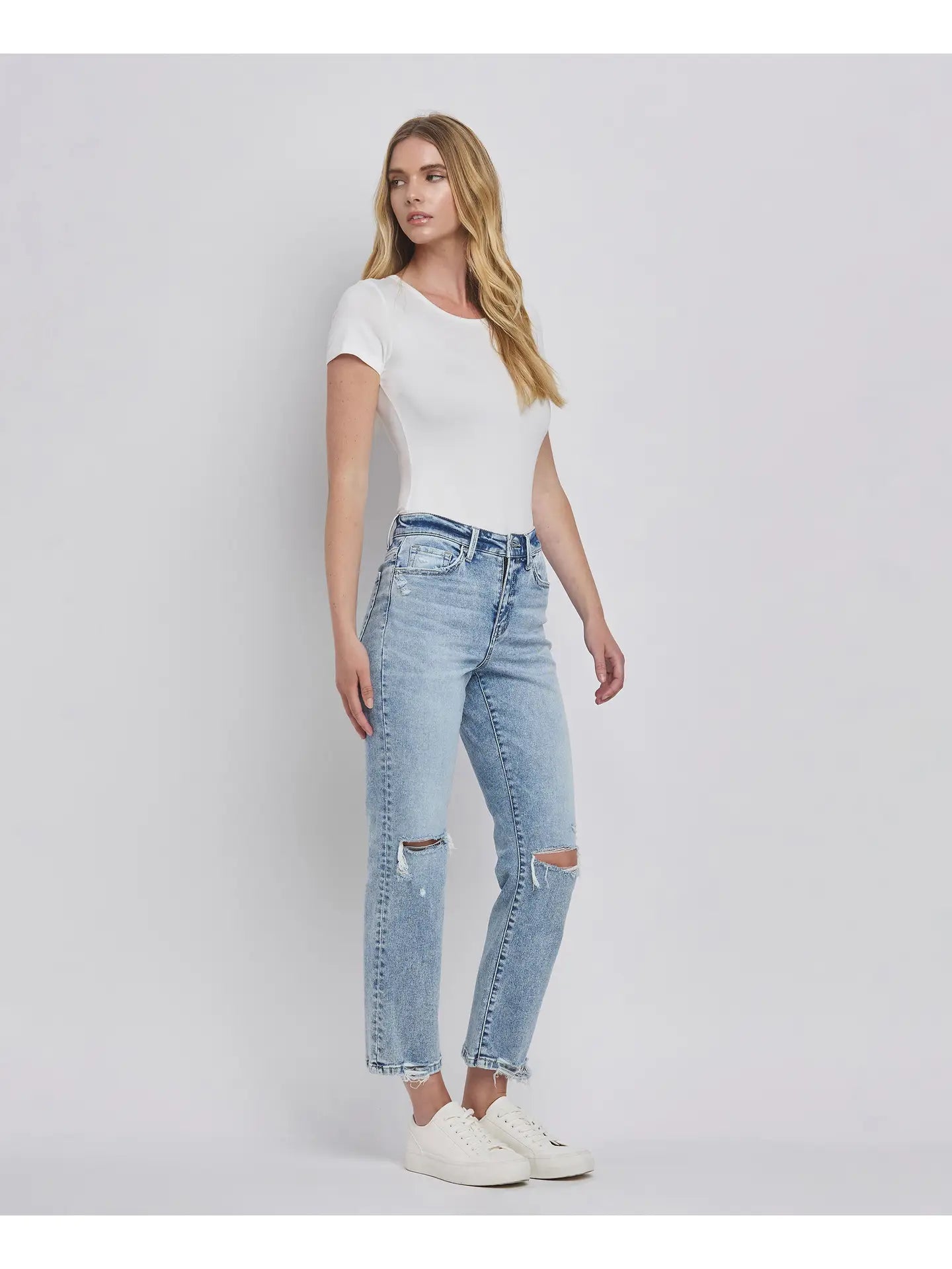 PREORDER: Flying Monkey High Rise Distressed Straight Jeans
