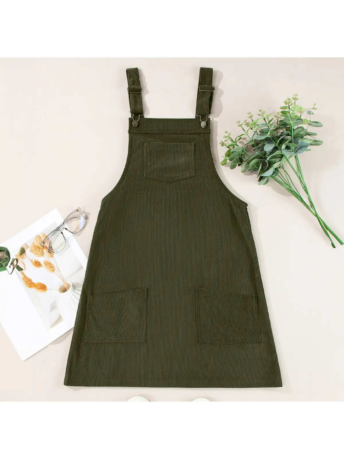 PREORDER: Sleeveless Corduroy Overall Dress