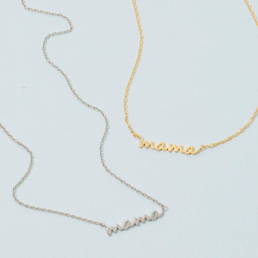 Secret Box Gold Dipped Dainty Mama Pendant Necklace