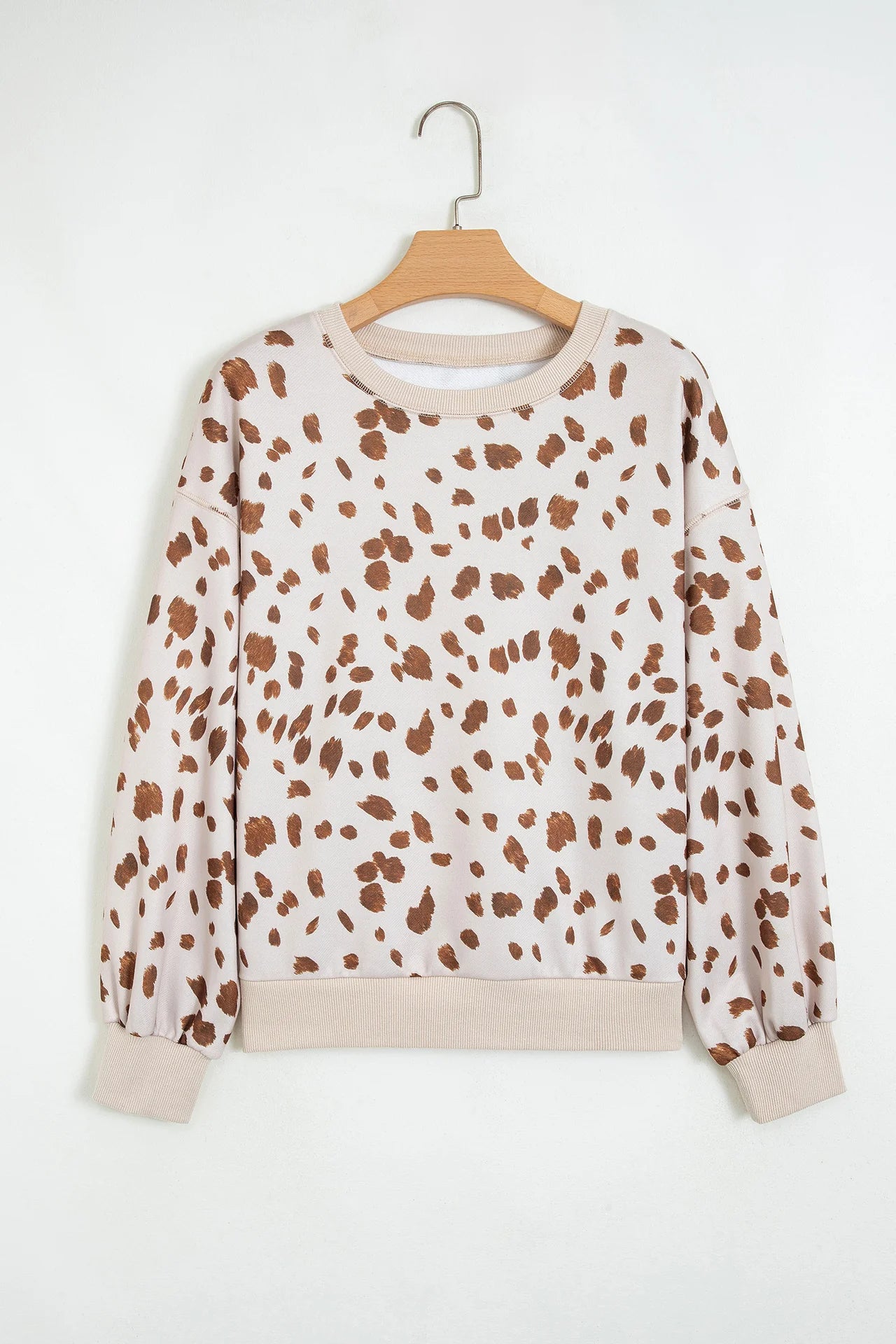 PREORDER: Brown Leopard Round Neck Pullover