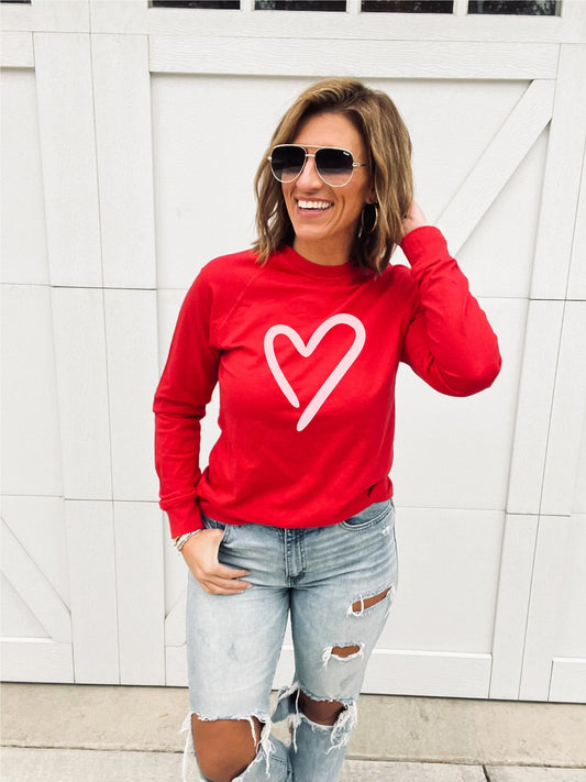 PREORDER: Heart french terry raglan sweatshirt