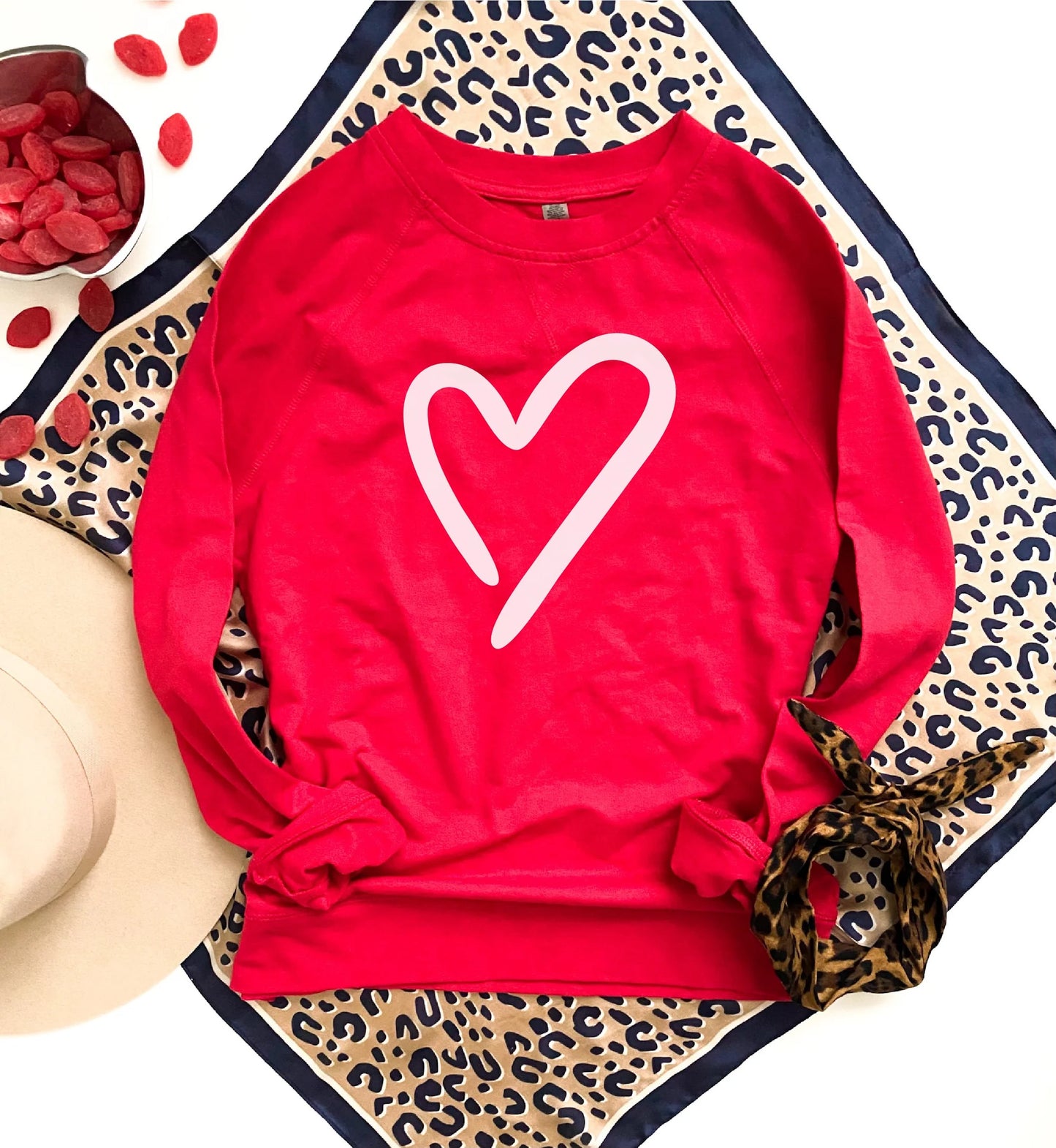 PREORDER: Heart french terry raglan sweatshirt