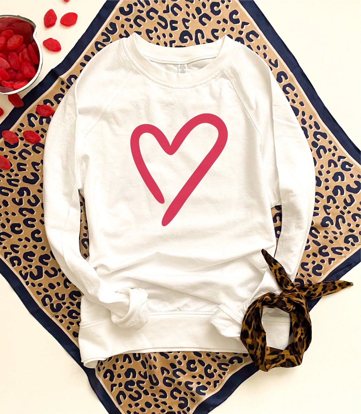 PREORDER: Heart french terry raglan sweatshirt