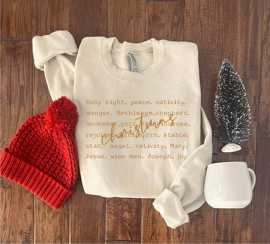 PREORDER: Nativity words (tee or sweatshirt)