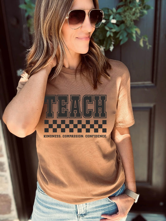 PREORDER: Teach kindness compassion confidence heavyweight tee