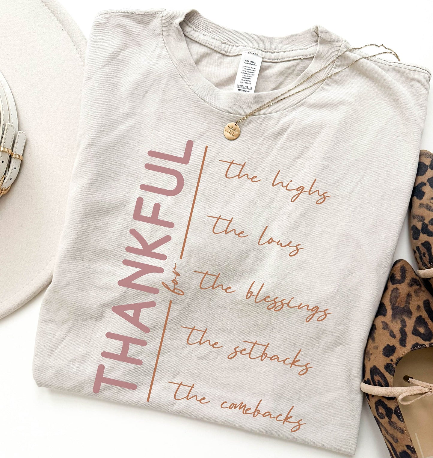 PREORDER: Thankful for highs and lows vintage wash tee