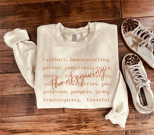 PREORDER: Thanksgiving Words Sweatshirt